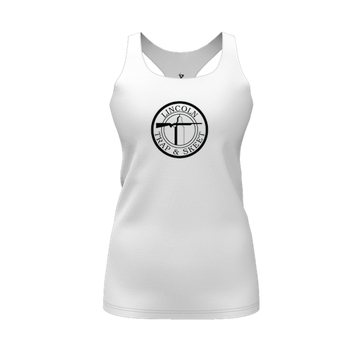 [FT0TRBWH-FYS-LOGO1] Decker Racerback Tank Top (Female Youth S, White, Logo 1)