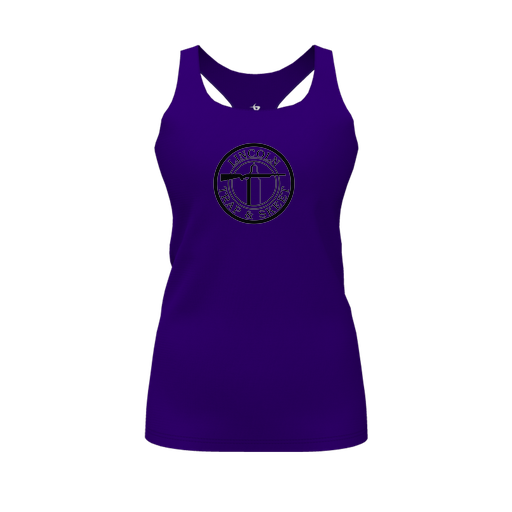 [FT0TRBPP-FYS-LOGO1] Decker Racerback Tank Top (Female Youth S, Purple, Logo 1)