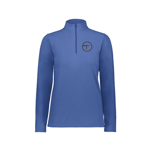 [6864.060.XS-LOGO1] Ladies MicroFleece 1/4 Zip Pullover (Female Adult XS, Royal, Logo 1)