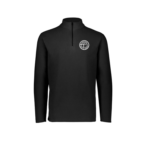 [6863.080.XS-LOGO2] Men's MicroFleece 1/4 Zip Pullover (Adult XS, Black, Logo 2)