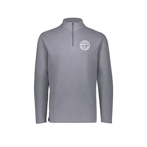 [6863.059.XS-LOGO2] Men's MicroFleece 1/4 Zip Pullover (Adult XS, Gray, Logo 2)
