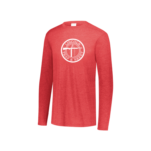[FTLCUBRD-YS-LOGO2] Decker Youth Tri-Blend T-Shirt - Long Sleeve (Youth S, Red, Logo 2)